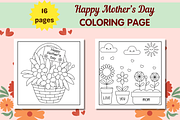 Happy Mother's Day Coloring Page, a Person Illustration by Salaly (Thumbnail 3 of 5)
