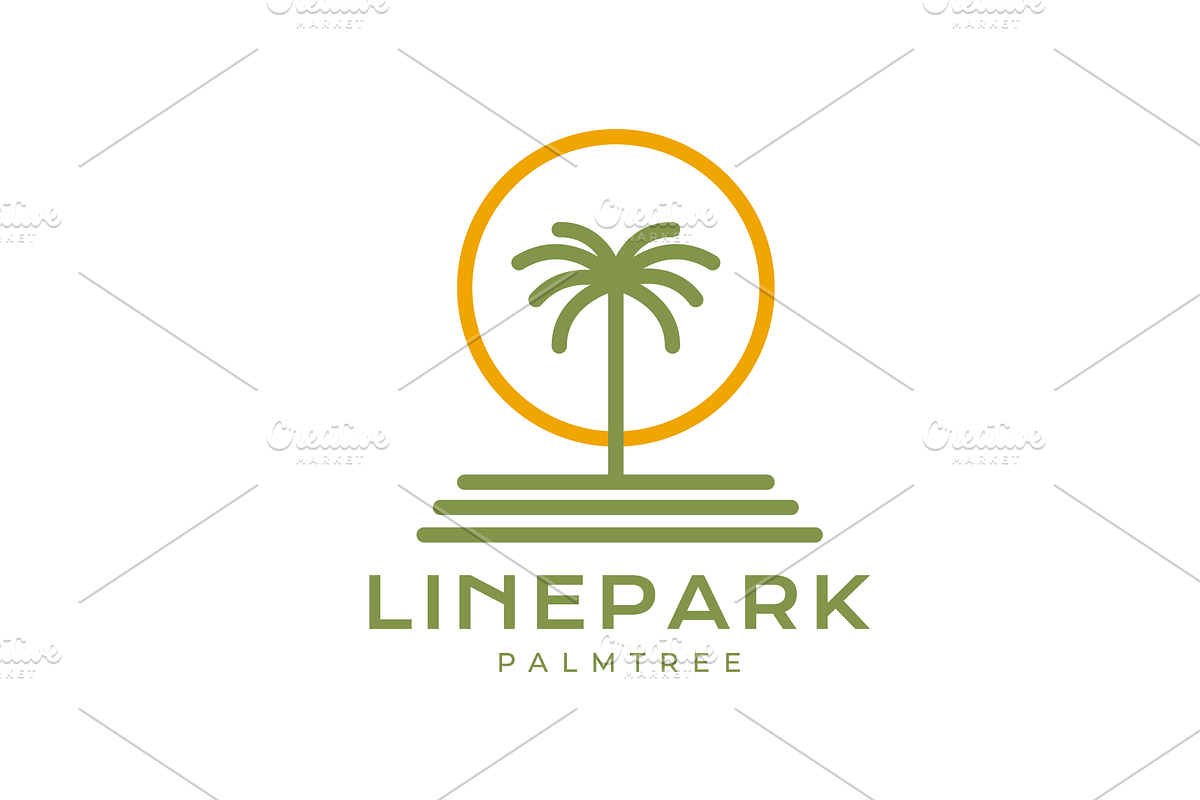 palm tree or coconut tree line logo, a Branding & Logo Template by devastd