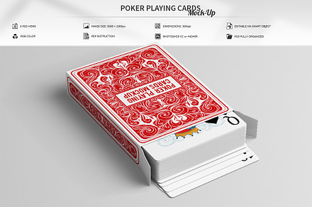 Poker Playing Cards Mock-Up, a Household Mockup by MassDream