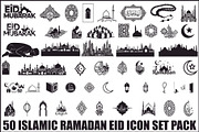 50 Islamic Ramadan Eid Icon Set, an Illustration by BIPLOB EXPERT (Thumbnail 1 of 51)