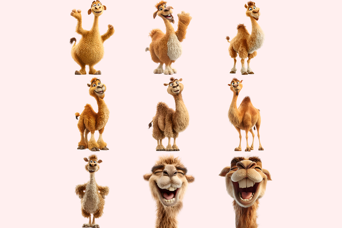 Funny Camel Clipart PNG Bundle, a Graphic by M9 Design (Photo 3 of 10)