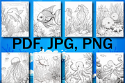 Sea  Animals Coloring Book for Kids, an Animal Illustration by Design Home (Thumbnail 6 of 7)