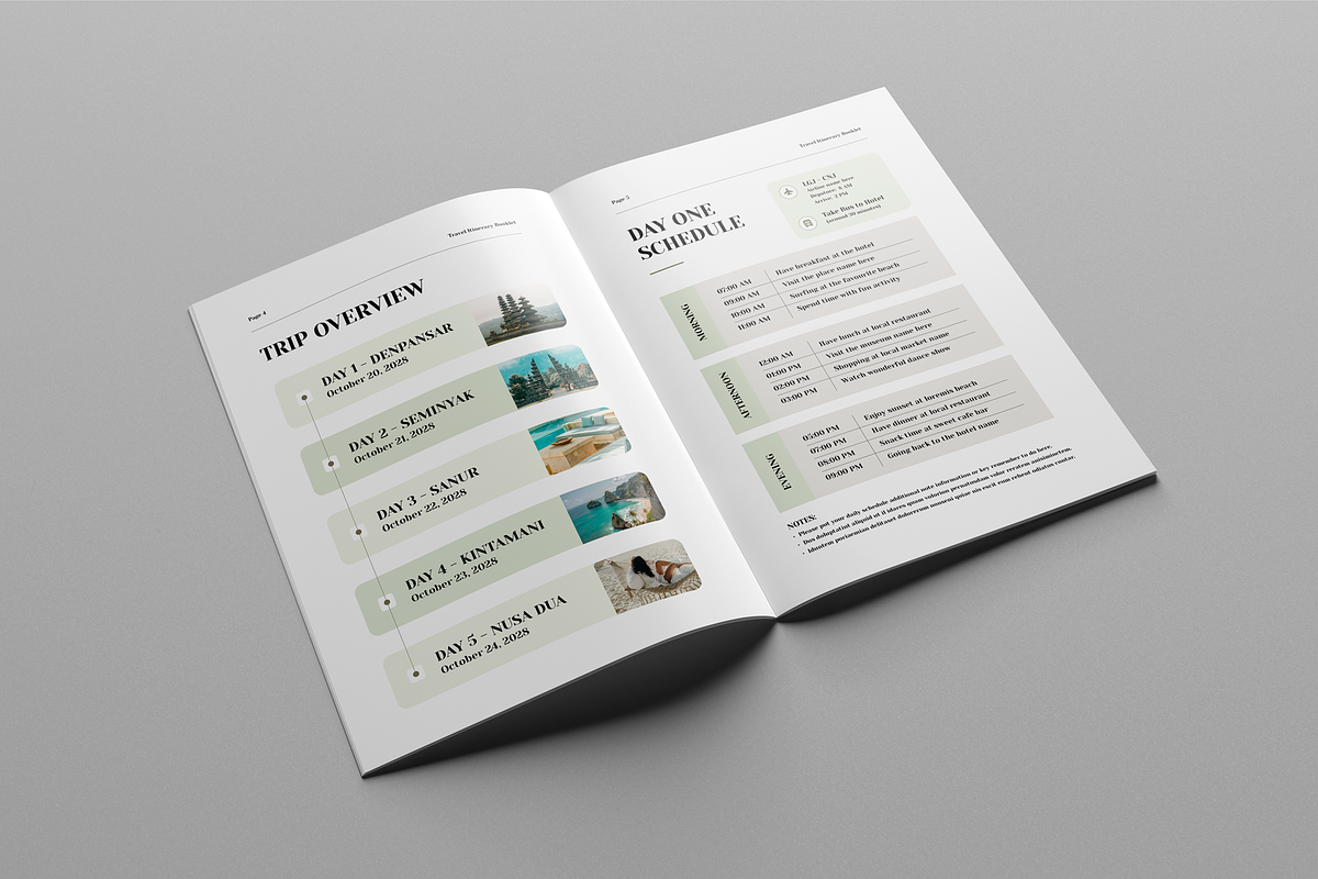 Travel Itinerary Book, a Magazine Template by Leaflove (Photo 5 of 9)
