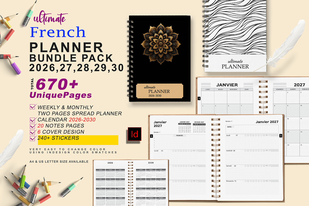Ultimate French Planner Bundle 26-30, a Stationery Template by ROJI CREATOR (Photo 1 of 10)