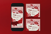 Red Valentine's Day Flyer Set, a Flyer Template by graphicook (Thumbnail 3 of 3)