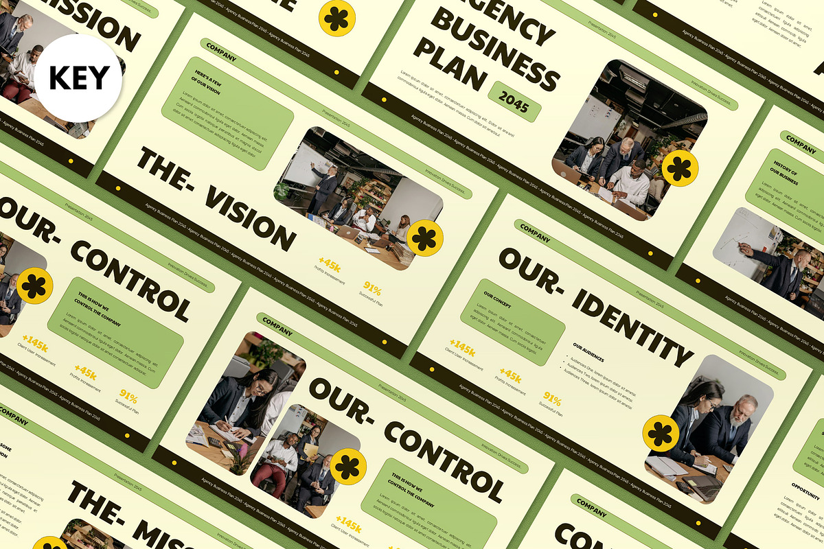 Cream Agency Business Plan Keynote, a Presentation Template by graphicook (Photo 1 of 4)