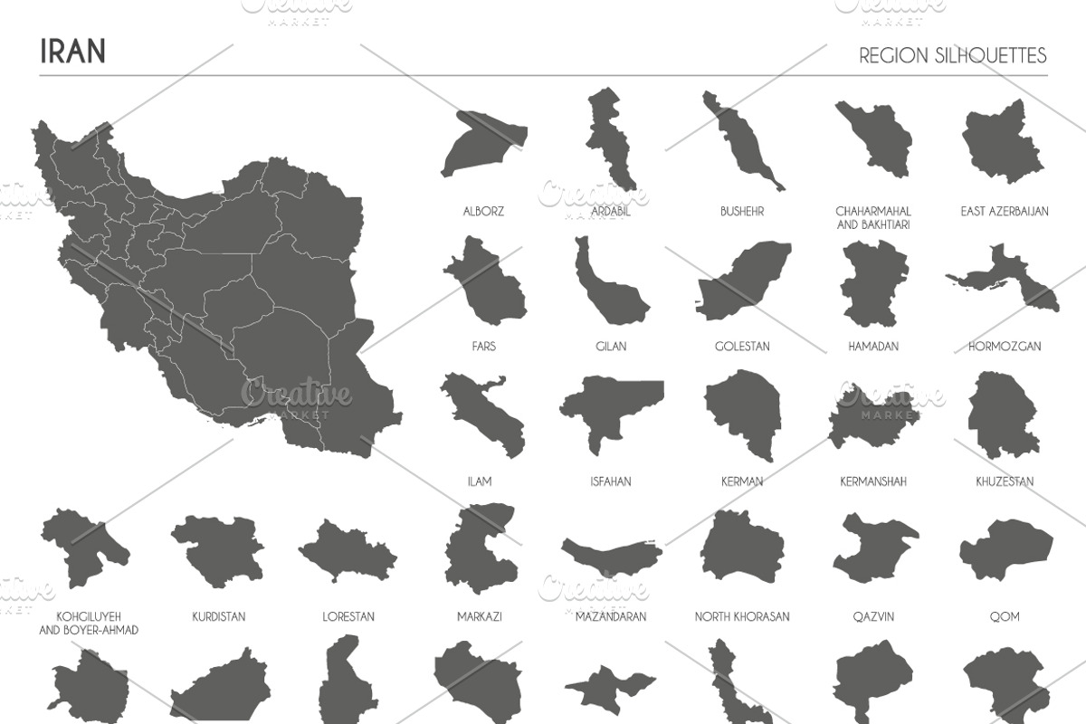 Region Silhouettes of 88 countries, an Education Illustration by asantosg (Photo 5 of 19)