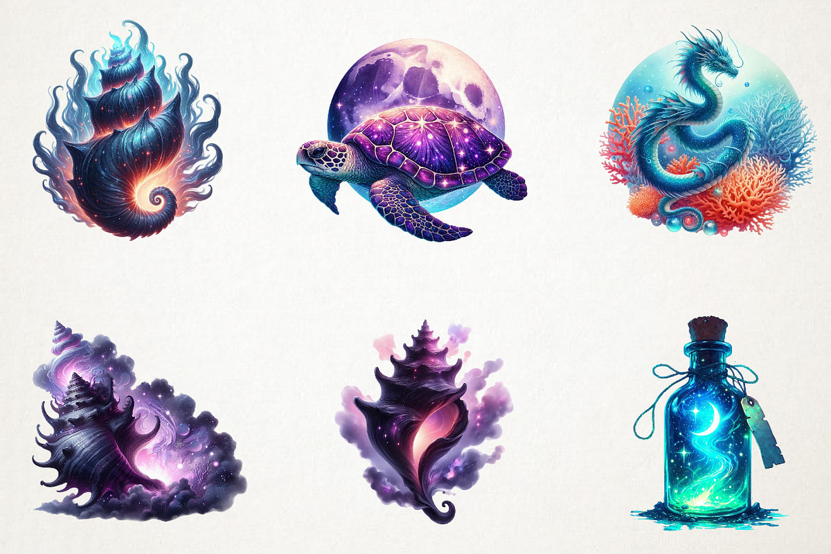 Magical Ocean Sublimation Clipart, an Illustration by RobertsArt (Photo 5 of 7)