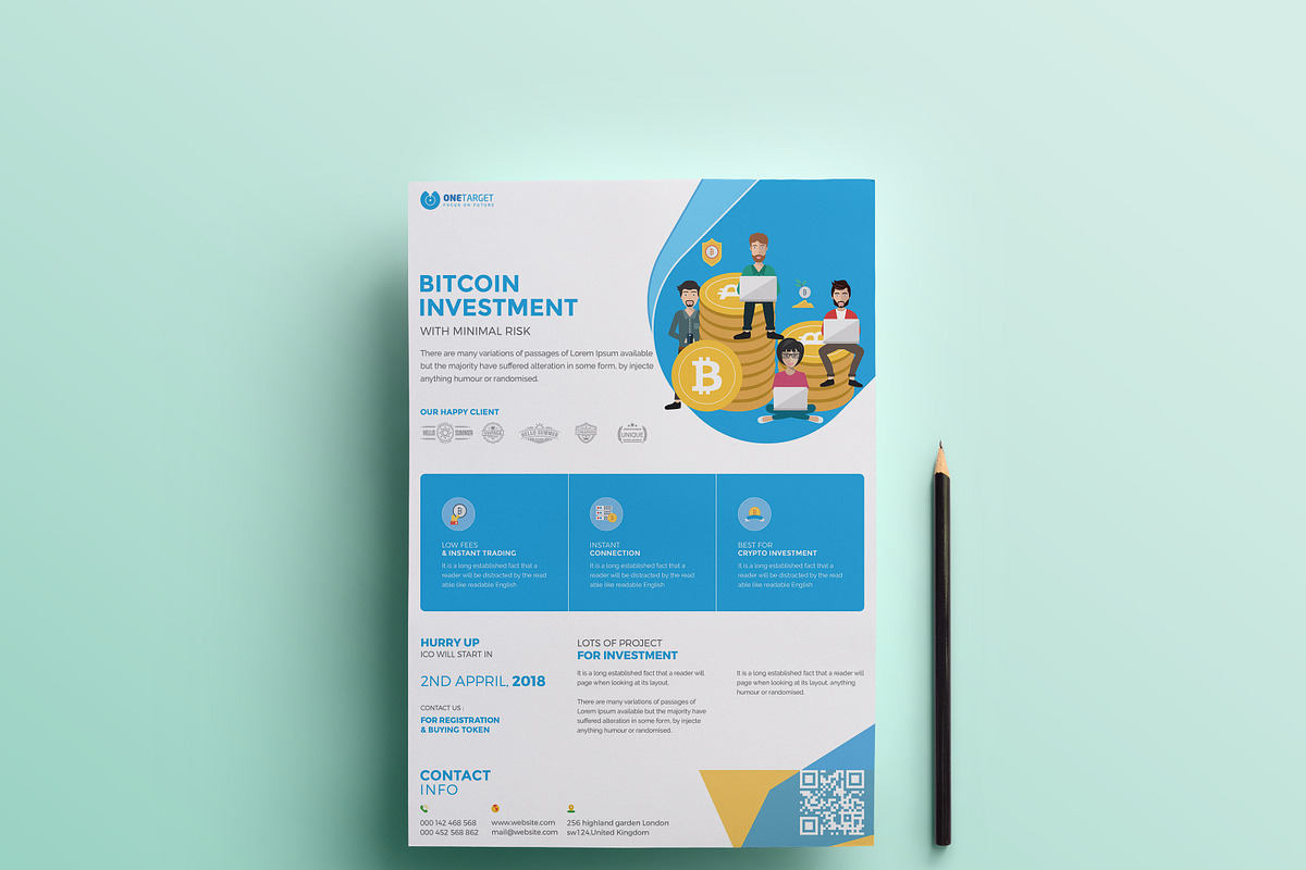 Crypto investment ad flyer, a Flyer Template by Momentostudio (Photo 1 of 5)