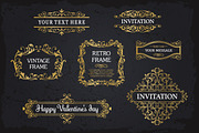 15 Golden Frames Backgrounds Set #1, an Object Graphic by Digiselector Design Goods (Thumbnail 4 of 5)