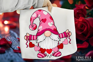 Latch Hook Yarn Valentines Gnome Png, an Illustration by Canvas Craft
