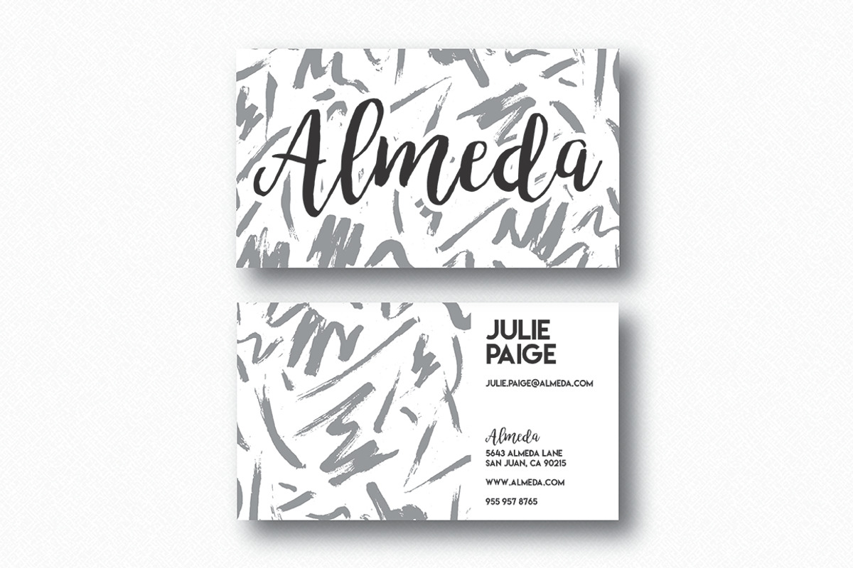 Artistic Brush Pattern Business Card, a Business Card Template by Scribbles & Snippets