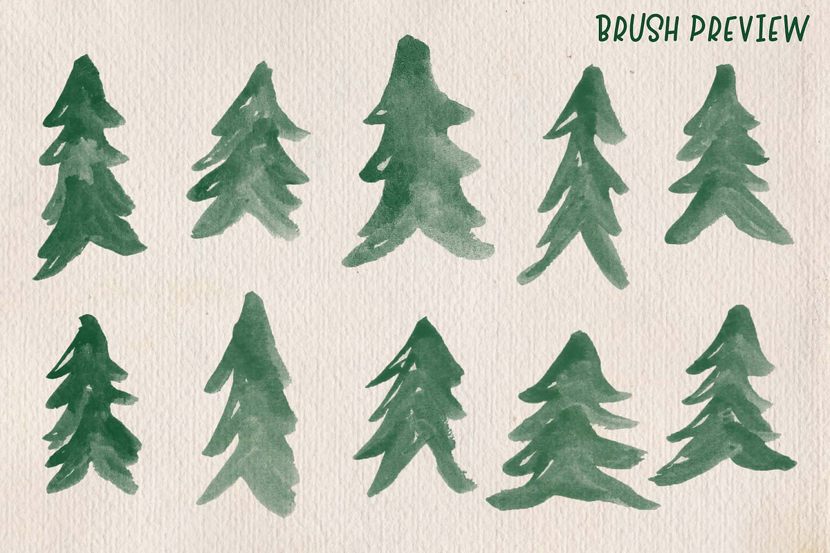 Painted Pine Trees, a Brush Add-On by Chelsea Bromley (Photo 2 of 5)