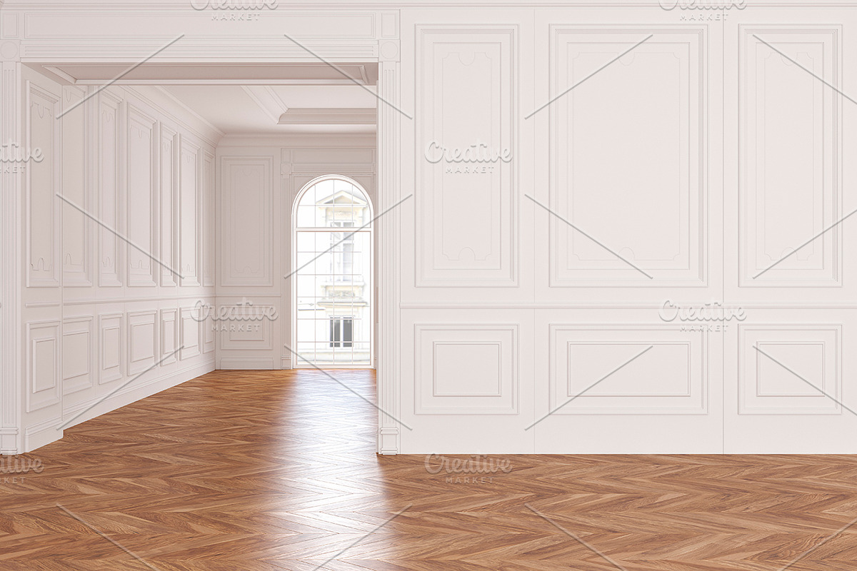 Classic white interior mockup, a Household Mockup by YKvisual