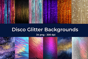 Disco Glitter Backgrounds Bundle, a Texture Illustration by InkyQueenArt