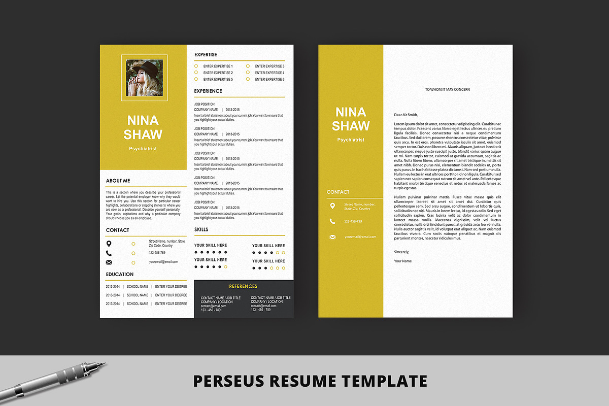 Resume Template Bundle, a Resume Template by Nina Shaw (Photo 6 of 7)