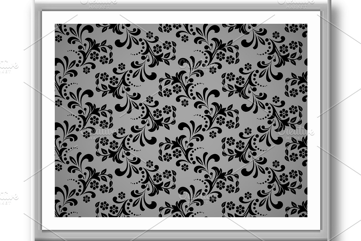 Flower pattern. Seamless black and, a Decorative Illustration by RODINA (Photo 3 of 3)