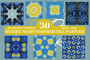 Starry Night Inspired Tile Patterns, a Pattern Graphic by The WYLD Tribe (Thumbnail 2 of 10)