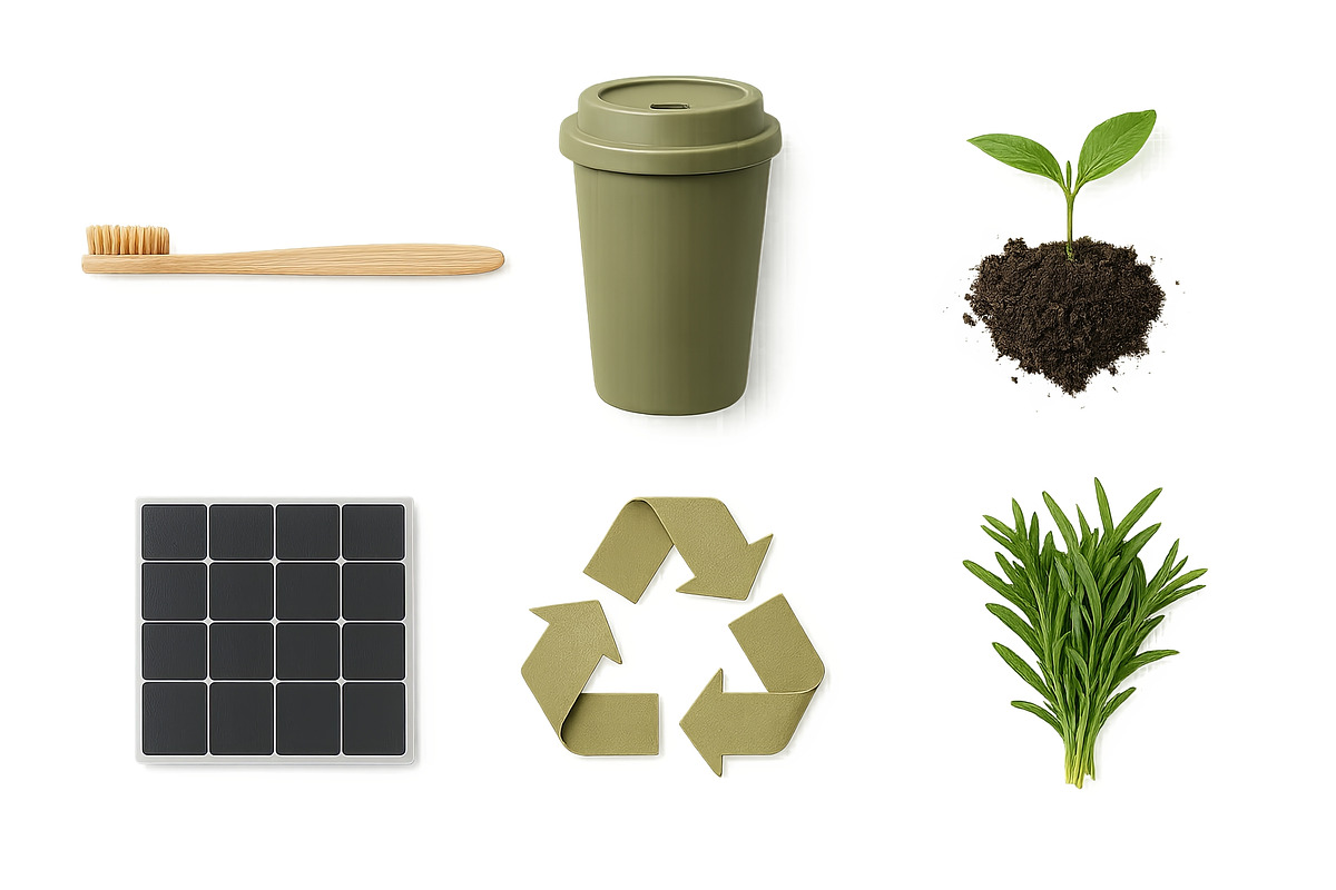 Eco icon sets featuring sustainable, an Illustration by Dvoevnore photos