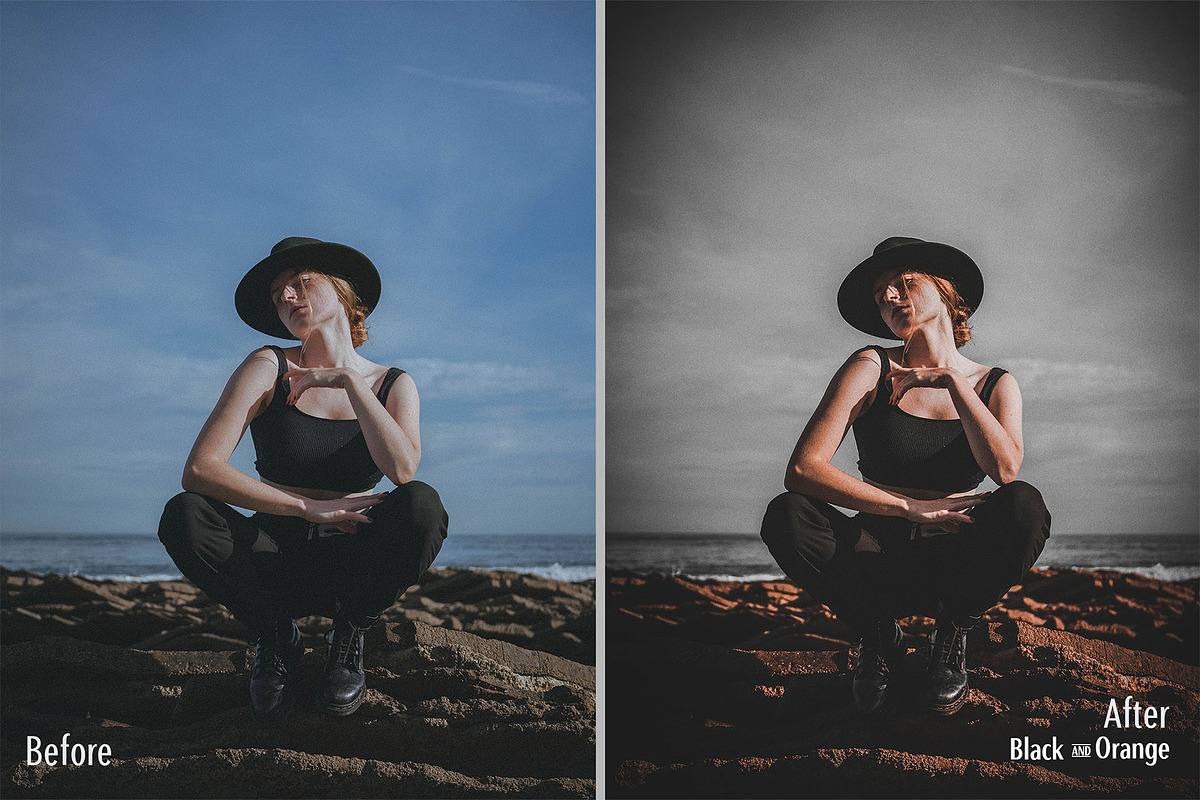 Black and Orange - Actions & Presets, a Preset Add-On by Hydrozi Presets (Photo 8 of 8)