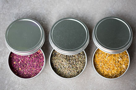 Ground Flower Petals & Buds in Tins