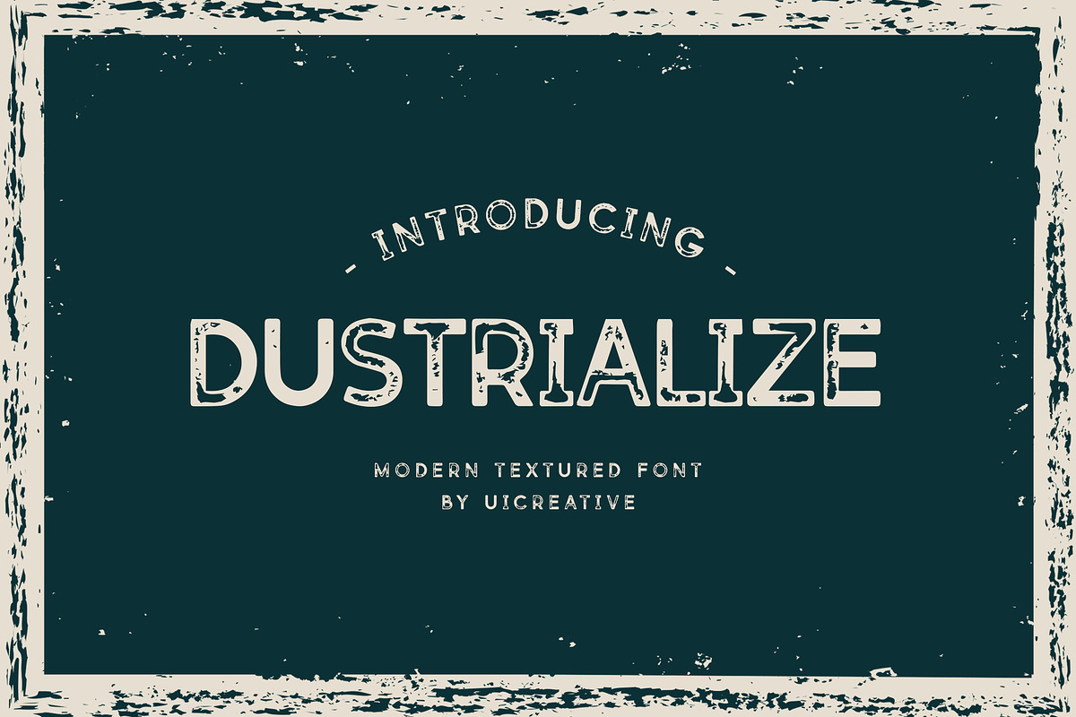 Dustrialize Modern Textured Font, a Sans Serif Font by UICreative (Photo 1 of 13)