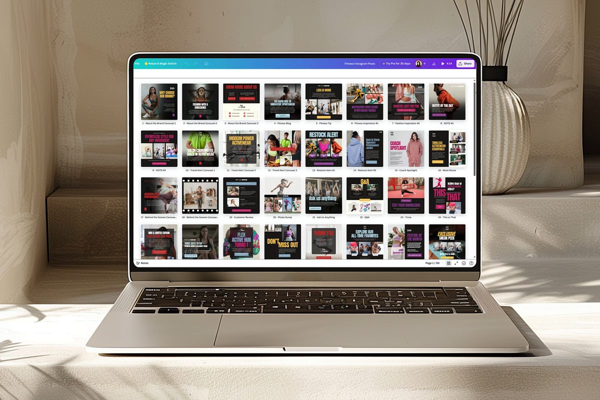 Fitness Instagram Posts, a Social Media Template by Creatif Foundry (Photo 2 of 8)