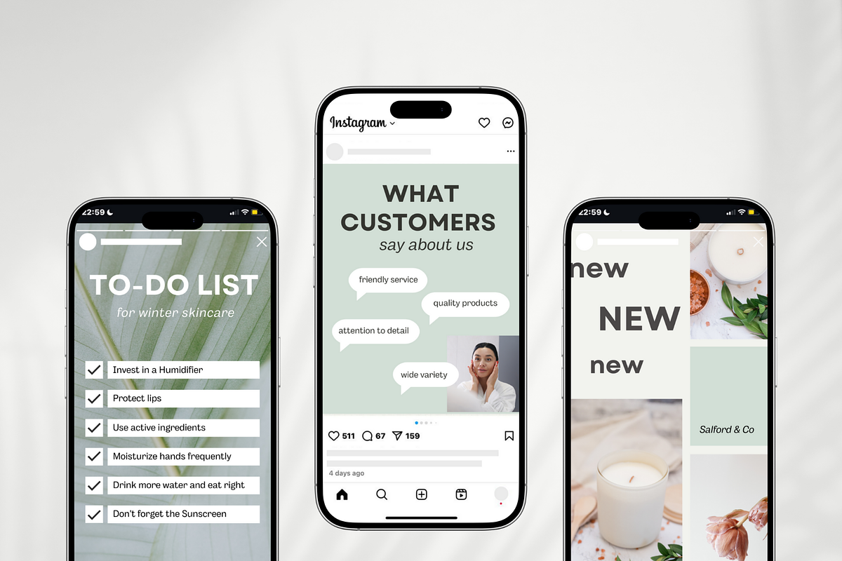 Delicate Skincare Instagram Templates preview 7