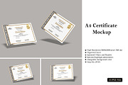 A4 Certificate Mockup, an Advertising Mockup by rizalamora (Thumbnail 1 of 11)
