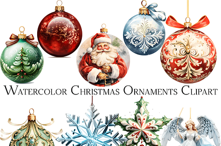 Watercolor Ornaments Clipart, an Object Graphic by ArtisticTimberStudio