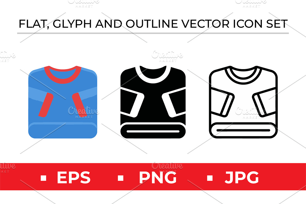 Sweatshirt Icons Vector Blue Black, an Outline Icon by Artonix (Photo 1 of 2)