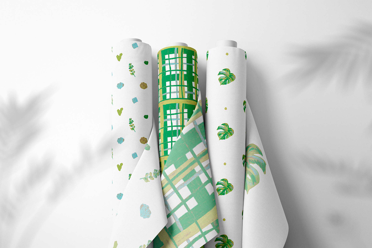 Crayon Botanical Seamless Patterns, a Pattern Graphic by Lucyinyourheart (Photo 6 of 10)