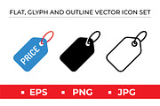 Price Tag Icons Set, an Outline Icon by Artonix (Thumbnail 1 of 2)