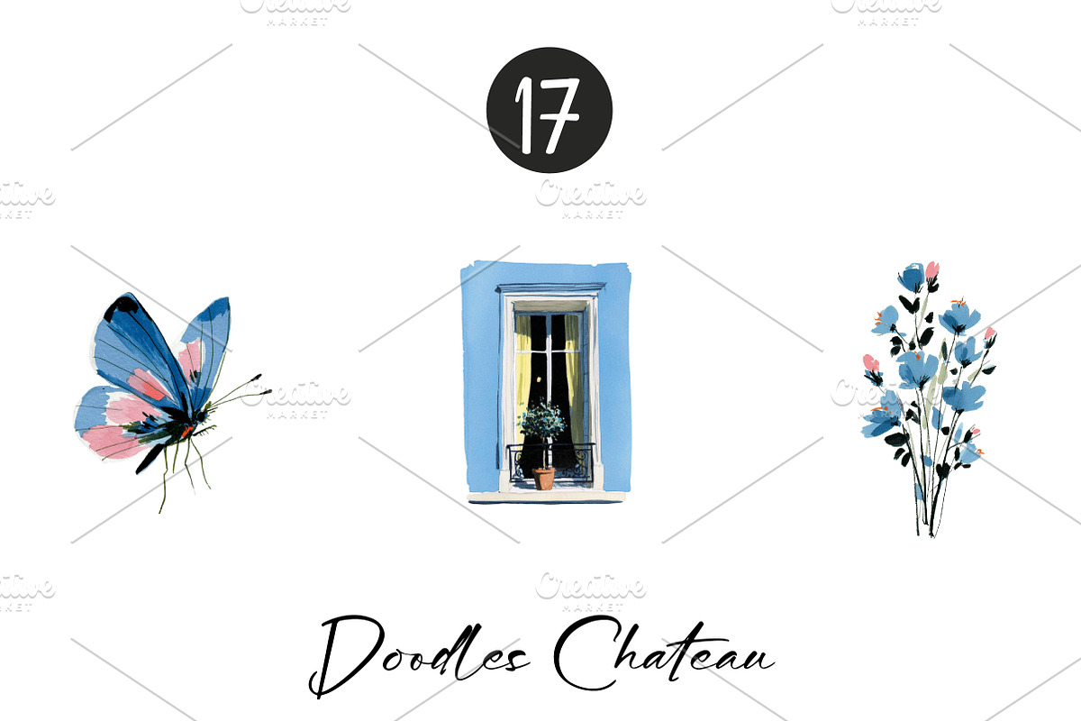 Chateau Clipart - Vintage Doodles, an Illustration by CreationArt (Photo 7 of 7)