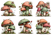 Whimsical Spring Mushroom Clipart, an Illustration by Dream Creation (Thumbnail 2 of 5)