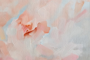 Abstract peach and pink strokes creating soft floral shapes on c, a Photo by Studio ANNA
