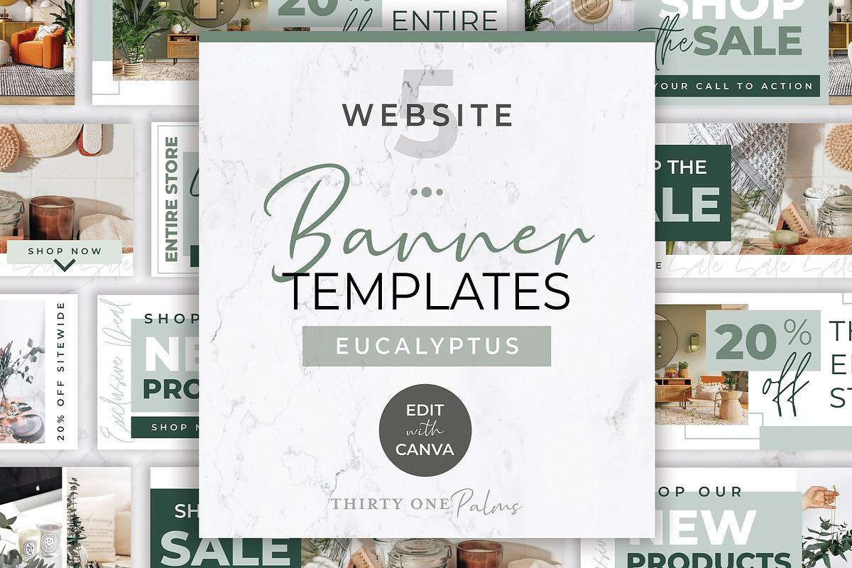 Website Banners for Canva | Green, a Templates & Theme by Thirty One Palms Studio (Photo 1 of 8)