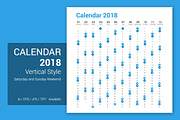 Calendar 2018 Vertical Design, a Stationery Template by WORAKAMON Design Studio (Thumbnail 1 of 3)