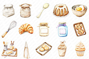 Neutral Baking Clipart, an Illustration by Watercolor design (Thumbnail 2 of 13)