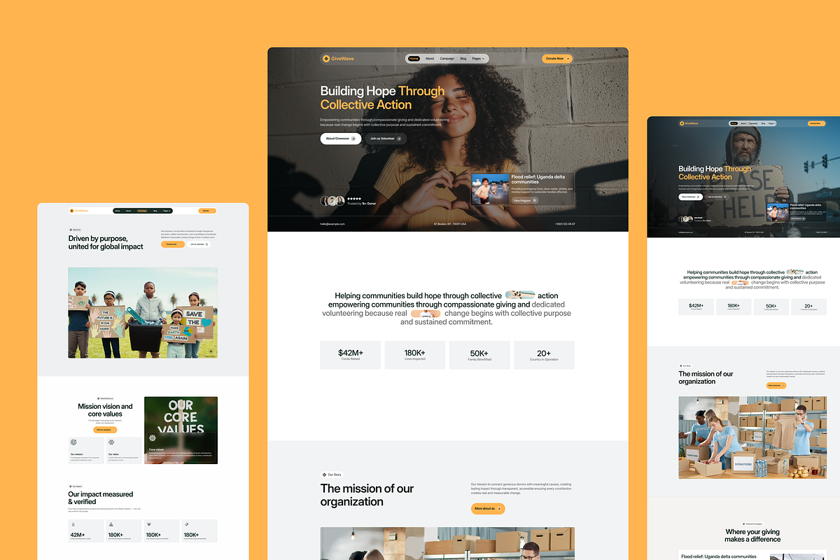 GiveWave – Charity Figma UI Template, an UI Kit Template by TNCFlow (Photo 3 of 5)