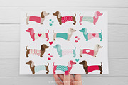 Valentine Doxies, Dachshund Clipart, an Illustration by MyClipArtStore (Thumbnail 2 of 2)
