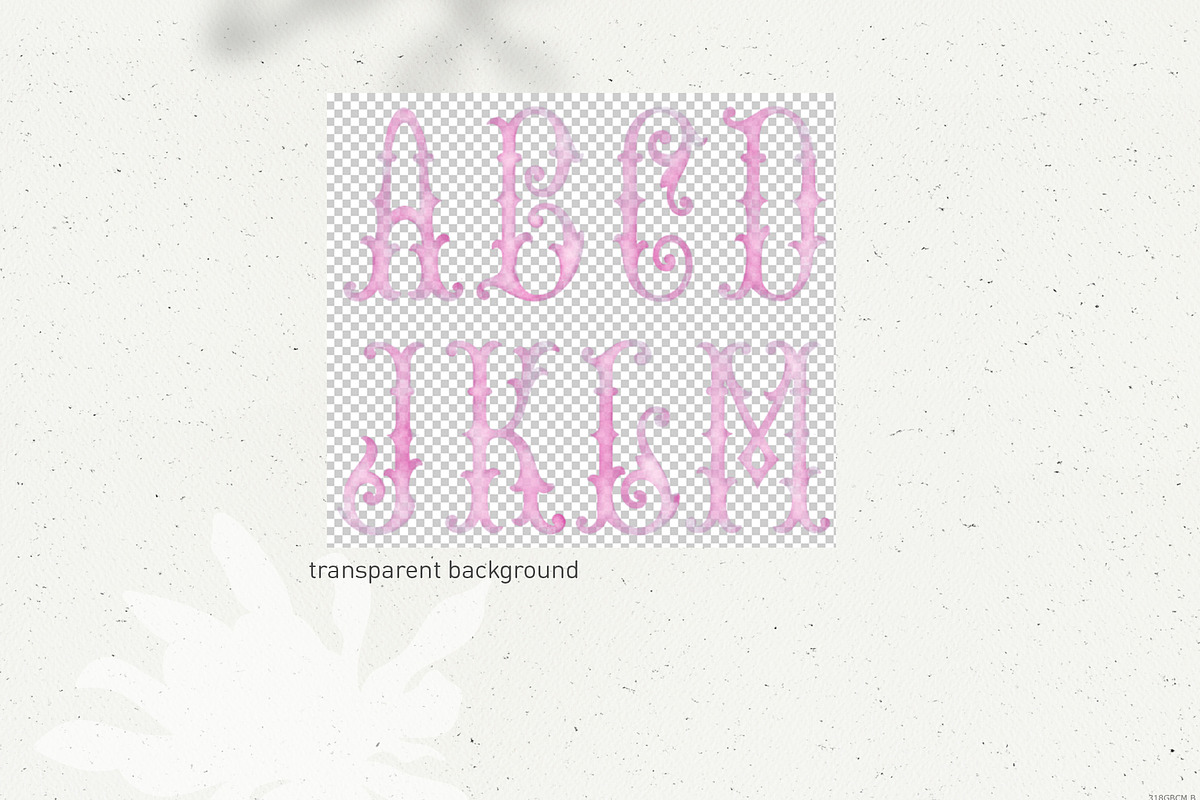 Monogram letters crest pink alphabet, a Decorative Illustration by GrafikBoutique (Photo 2 of 3)