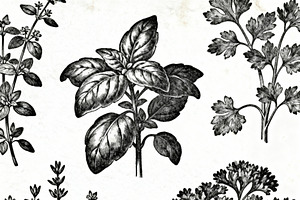 Vintage Botanical Herbs Collection, a Decorative Illustration by Virgo Studio