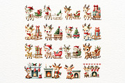 Christmas Reindeer Clipart Set, an Animal Illustration by Nicolle's Colorful Art (Thumbnail 9 of 10)