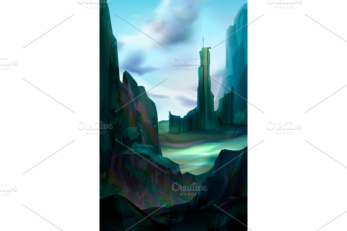 Vector Futuristic Landscape Set, a Technology Illustration by Zonda (Photo 8 of 12)