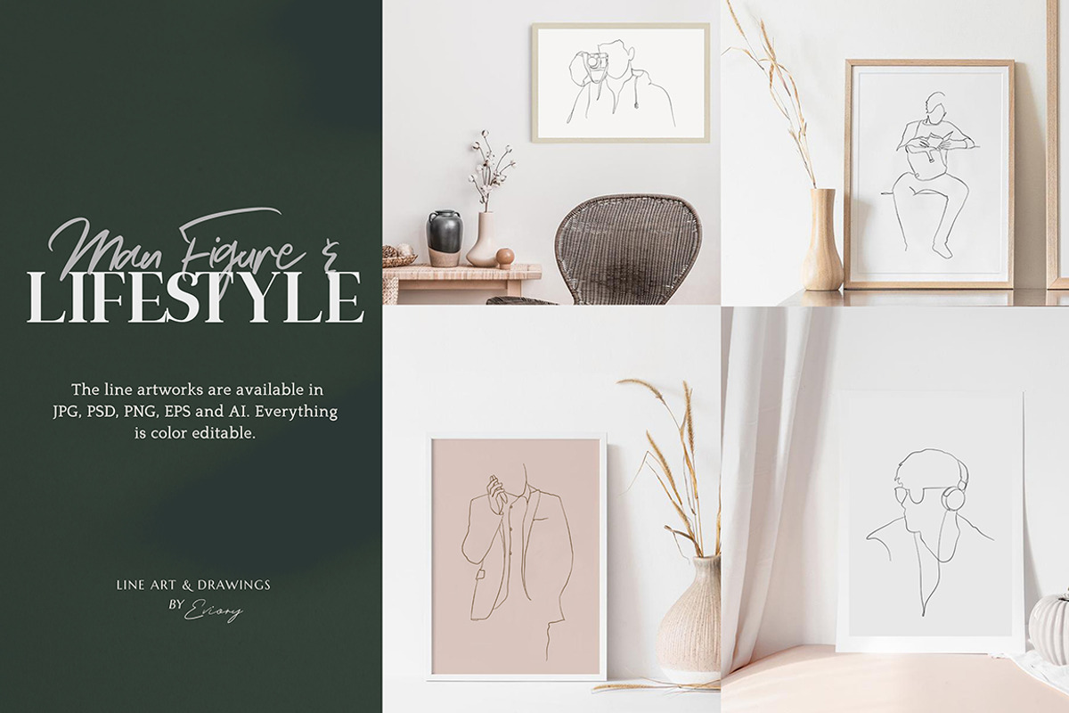 BUNDLE Line Art and illustrations, a Decorative Illustration by Eviory (Photo 24 of 28)