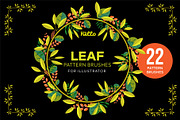 Leaf pattern brushes | illustrator, a Brush Add-On by Super Hello (Thumbnail 1 of 6)