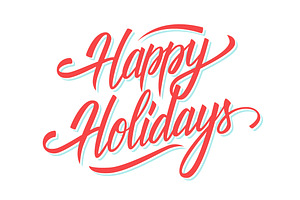 Happy Holidays Hand Lettering.