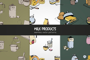 Dairy products seamless patterns, a Pattern Graphic by Good Studio