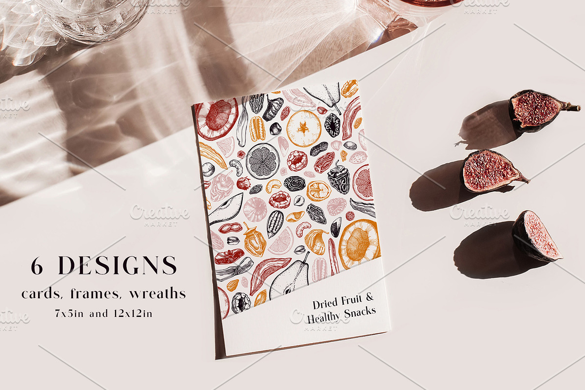 Dried Fruit set. Vector healthy food, a Food Illustration by Yevheniia (Photo 3 of 8)